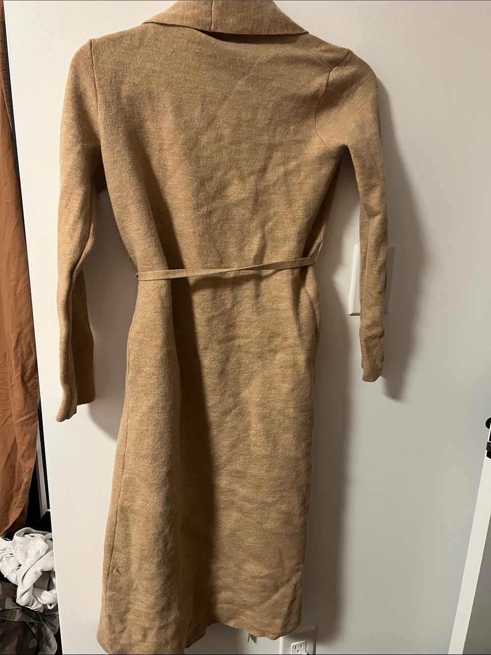 Babaton Wool Blend /Tan Long-Sleeve Knit Cardigan